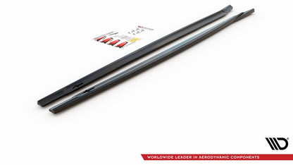 Seitenschweller Ansatz (Paar) passend für Mini Countryman Mk2 F60 JCW schwarz matt