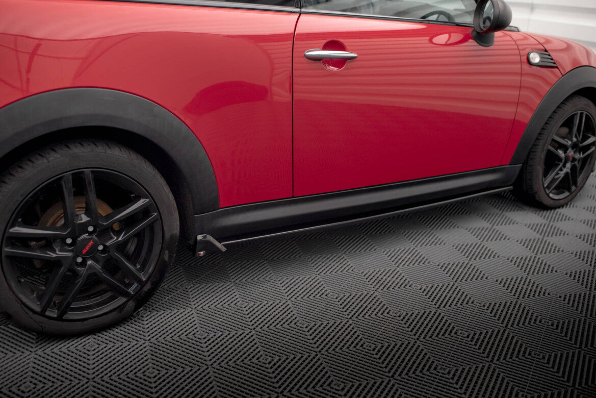 Seitenschweller Ansatz (Paar) passend für Mini One R56 schwarz Hochglanz