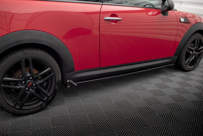 Seitenschweller Ansatz (Paar) passend für Mini One R56 schwarz Hochglanz