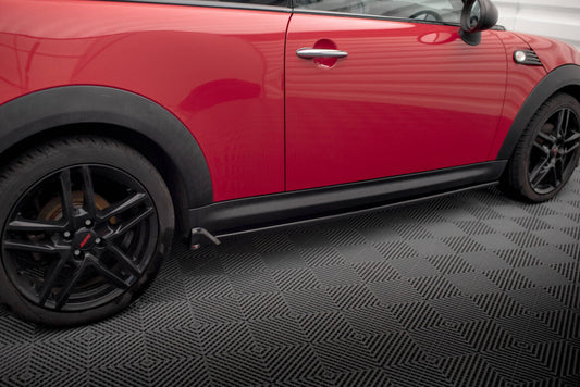 Seitenschweller Ansatz (Paar) passend für Mini One R56 schwarz Hochglanz