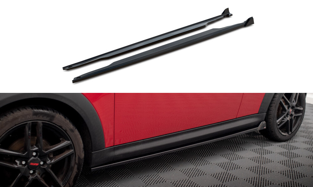 Seitenschweller Ansatz (Paar) passend für Mini One R56 schwarz Hochglanz