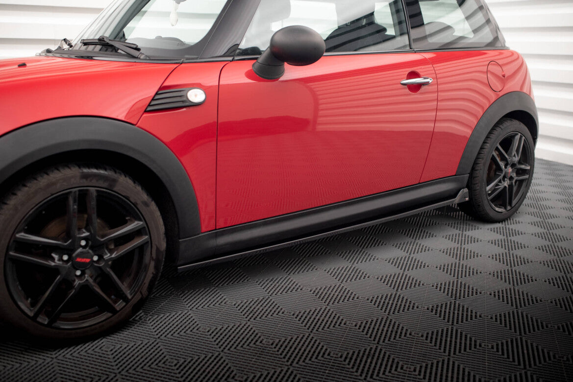 Seitenschweller Ansatz (Paar) passend für Mini One R56 schwarz Hochglanz
