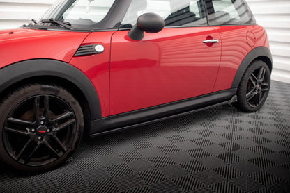 Seitenschweller Ansatz (Paar) passend für Mini One R56 schwarz Hochglanz