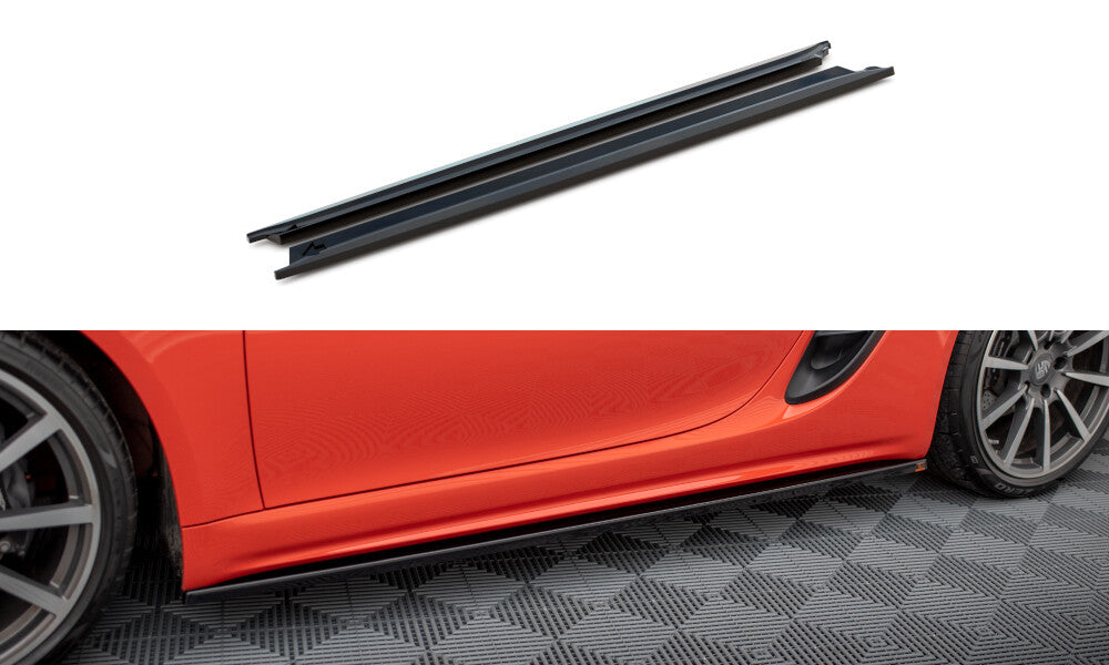 Seitenschweller Ansatz (Paar) passend für Porsche 718 Cayman 982c schwarz Hochglanz