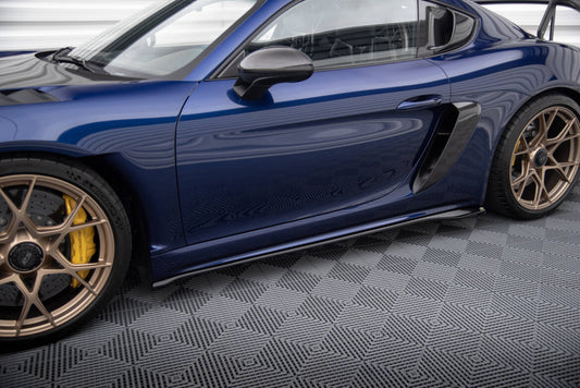 Seitenschweller Ansatz (Paar) passend für Porsche 718 Cayman GT4 RS 982c schwarz Hochglanz