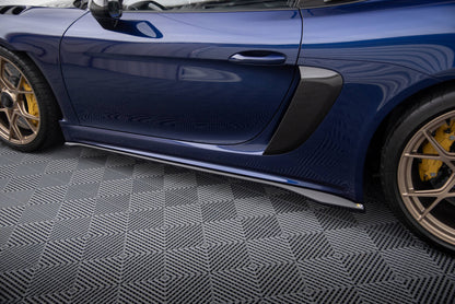 Seitenschweller Ansatz (Paar) passend für Porsche 718 Cayman GT4 RS 982c schwarz Hochglanz