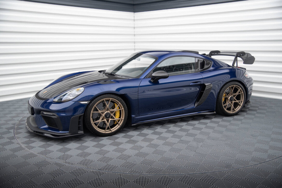 Seitenschweller Ansatz (Paar) passend für Porsche 718 Cayman GT4 RS 982c schwarz Hochglanz