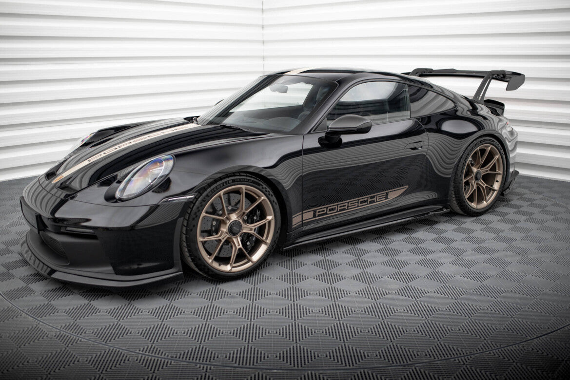 Seitenschweller Ansatz (Paar) passend für Porsche 911 992 GT3 schwarz Hochglanz