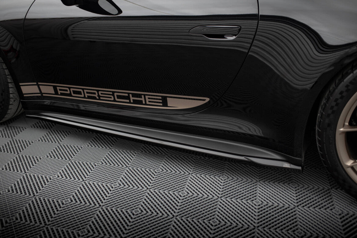 Seitenschweller Ansatz (Paar) passend für Porsche 911 992 GT3 schwarz Hochglanz