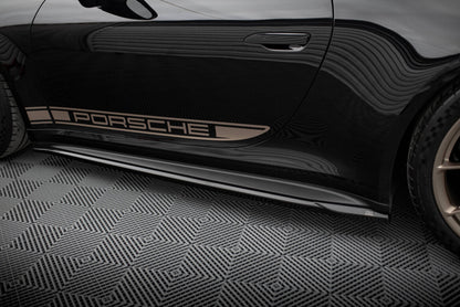 Seitenschweller Ansatz (Paar) passend für Porsche 911 992 GT3 schwarz Hochglanz