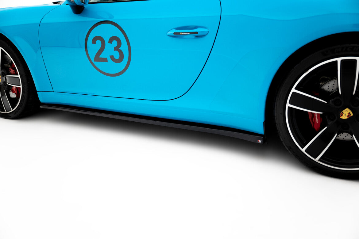 Seitenschweller Ansatz (Paar) passend für Porsche 911 Carrera 991 FL schwarz Hochglanz