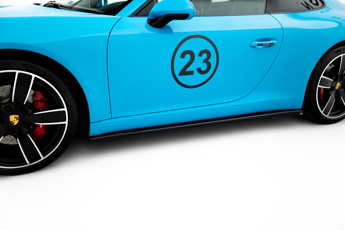 Seitenschweller Ansatz (Paar) passend für Porsche 911 Carrera 991 FL schwarz Hochglanz