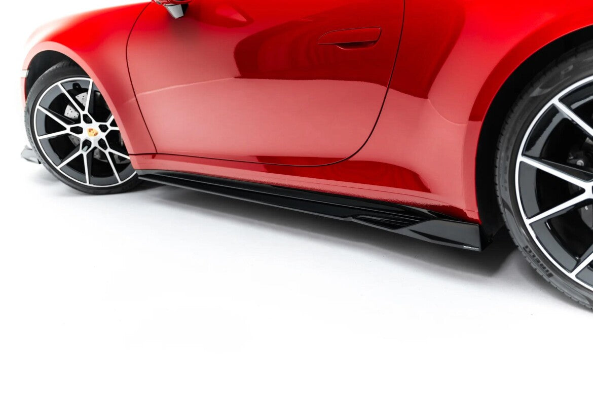 Seitenschweller Ansatz (Paar) passend für Porsche 911 Carrera Aero / Carrera GTS SportDesign 992 Facelift schwarz Hochglanz