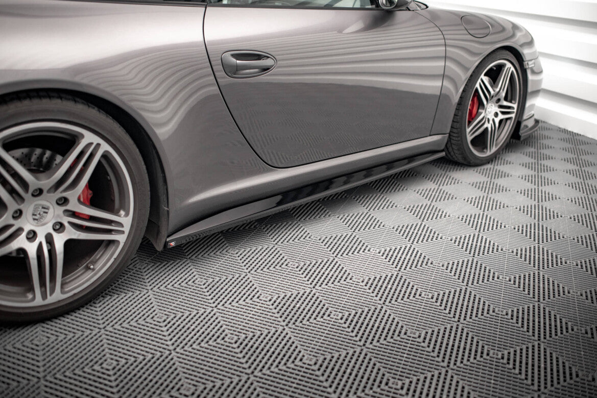 Seitenschweller Ansatz (Paar) passend für Porsche 911 Carrera / Carrera GTS 997 FL schwarz Hochglanz