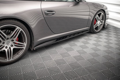 Seitenschweller Ansatz (Paar) passend für Porsche 911 Carrera / Carrera GTS 997 FL schwarz Hochglanz
