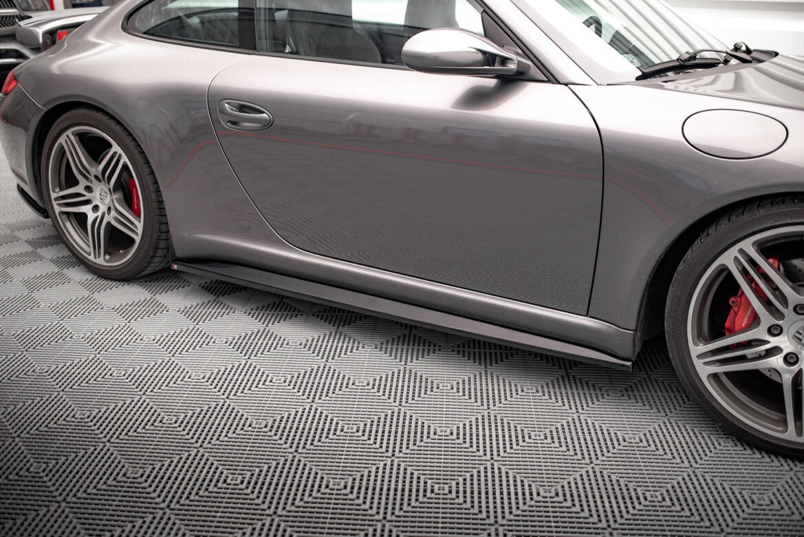 Seitenschweller Ansatz (Paar) passend für Porsche 911 Carrera / Carrera GTS 997 FL schwarz Hochglanz