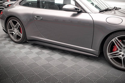 Seitenschweller Ansatz (Paar) passend für Porsche 911 Carrera / Carrera GTS 997 FL schwarz Hochglanz