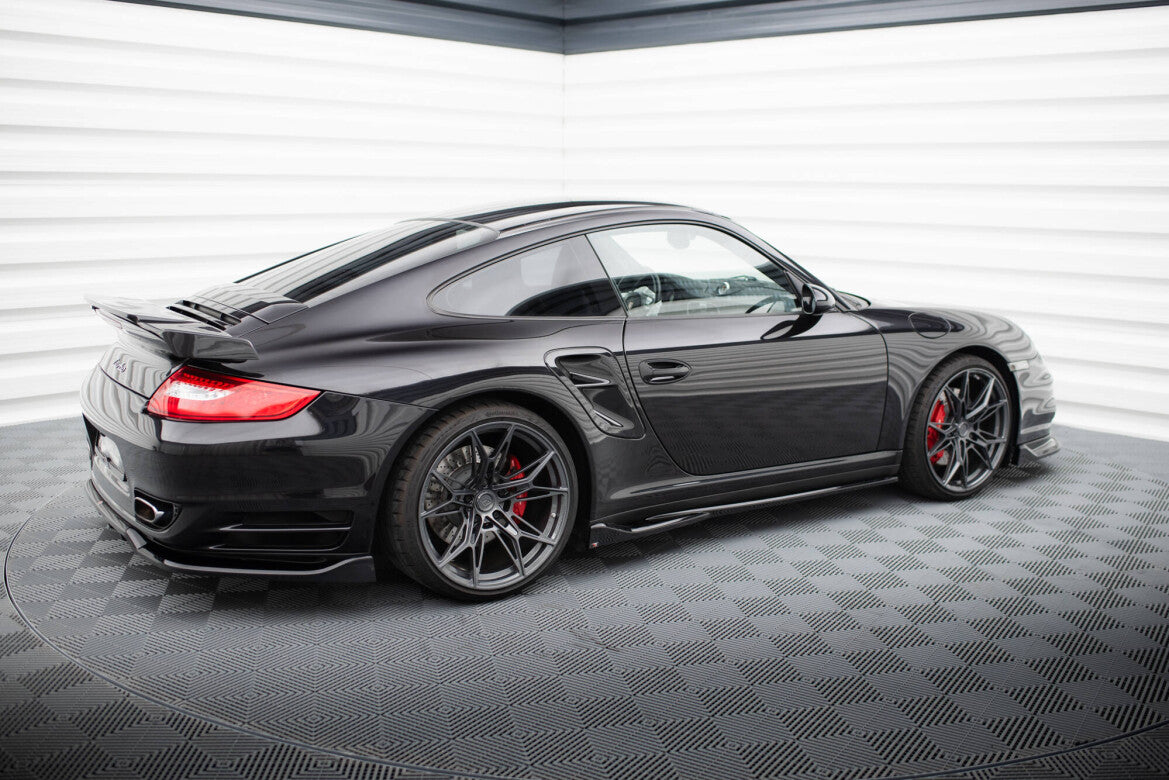Seitenschweller Ansatz (Paar) passend für Porsche 911 Turbo 997 schwarz Hochglanz