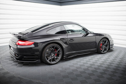 Seitenschweller Ansatz (Paar) passend für Porsche 911 Turbo 997 schwarz Hochglanz