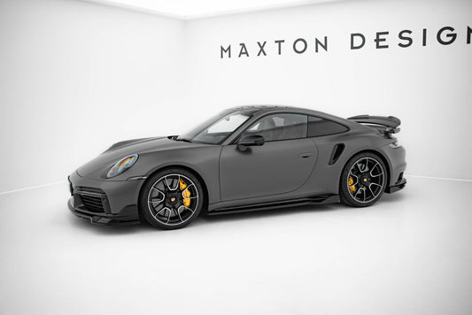 Seitenschweller Ansatz (Paar) passend für Porsche 911 Turbo S Sport Package 992 schwarz Hochglanz