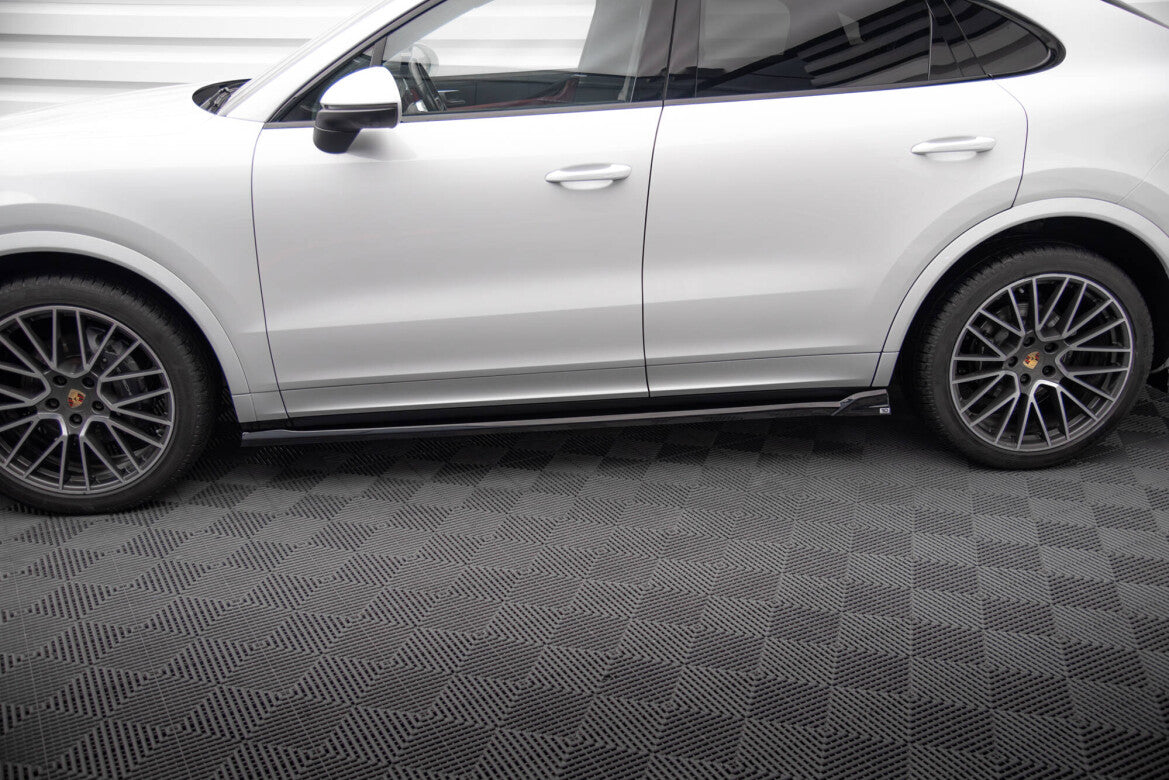 Seitenschweller Ansatz (Paar) passend für Porsche Cayenne Coupe / SUV Mk3 schwarz Hochglanz