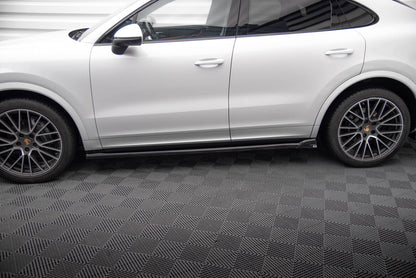 Seitenschweller Ansatz (Paar) passend für Porsche Cayenne Coupe / SUV Mk3 schwarz Hochglanz