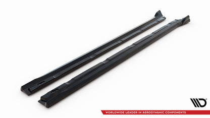 Seitenschweller Ansatz (Paar) passend für Porsche Cayenne Coupe / SUV Mk3 schwarz Hochglanz