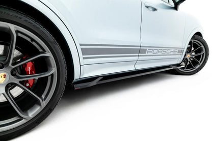 Seitenschweller Ansatz (Paar) passend für Porsche Cayenne GTS / Turbo Sport Pack / Turbo E-Hybrid GT Pack Coupe Mk3 Facelift schwarz Hochglanz