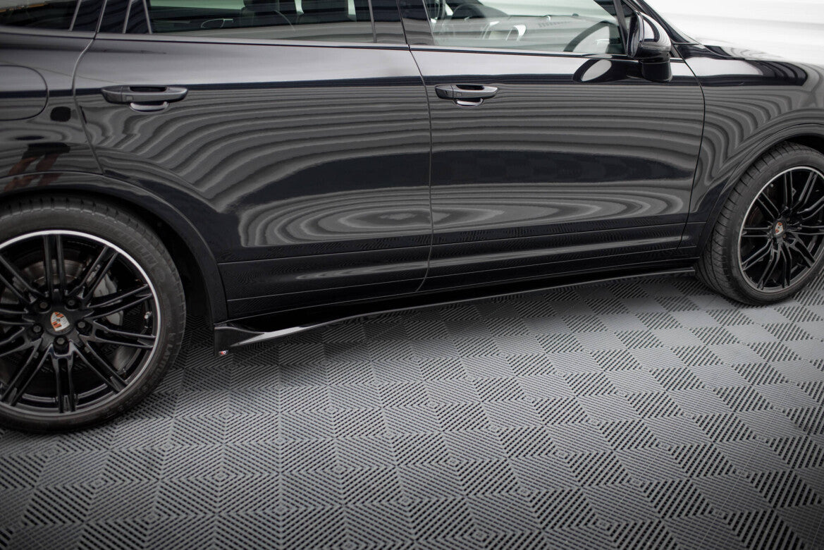 Seitenschweller Ansatz (Paar) passend für Porsche Cayenne Mk2 FL schwarz Hochglanz