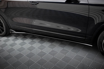 Seitenschweller Ansatz (Paar) passend für Porsche Cayenne Mk2 FL schwarz Hochglanz
