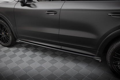 Seitenschweller Ansatz (Paar) passend für Porsche Cayenne Sport Design Mk3 / Standard Mk3 FL schwarz Hochglanz