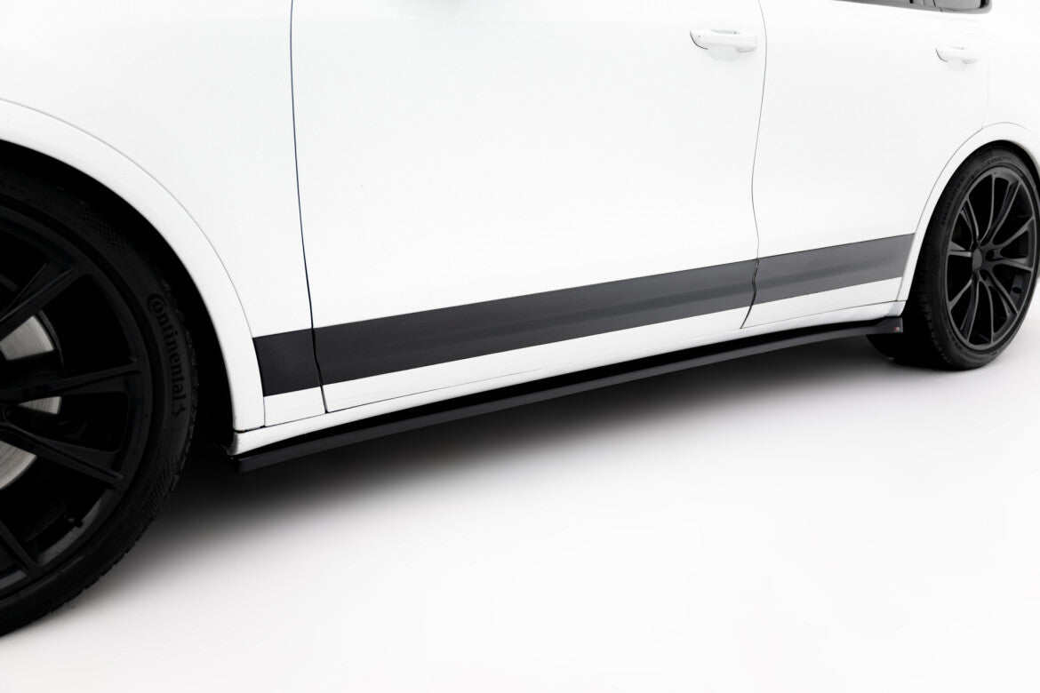 Seitenschweller Ansatz (Paar) passend für Porsche Cayenne Turbo / Standard Mk2 schwarz Hochglanz