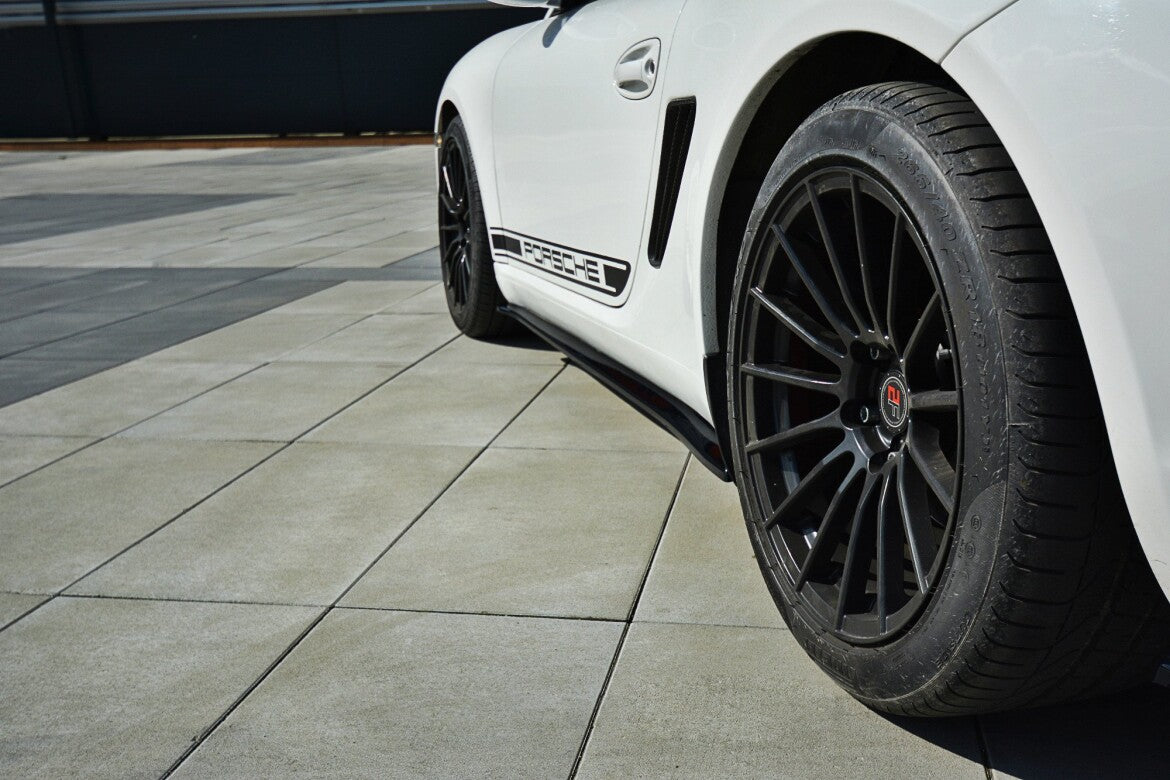 Seitenschweller Ansatz (Paar) passend für Porsche CAYMAN S 987C schwarz Hochglanz