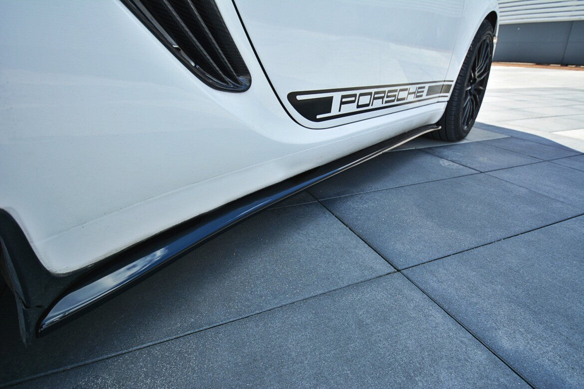 Seitenschweller Ansatz (Paar) passend für Porsche CAYMAN S 987C schwarz Hochglanz