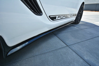 Seitenschweller Ansatz (Paar) passend für Porsche CAYMAN S 987C schwarz Hochglanz