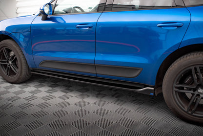 Seitenschweller Ansatz (Paar) passend für Porsche Macan Mk1 schwarz Hochglanz