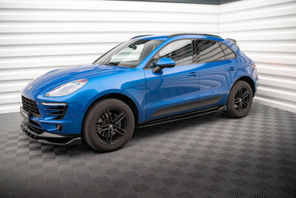 Seitenschweller Ansatz (Paar) passend für Porsche Macan Mk1 schwarz Hochglanz