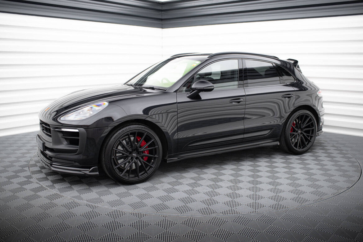 Seitenschweller Ansatz (Paar) passend für Porsche Macan T / GTS Mk1 FL 2 schwarz Hochglanz