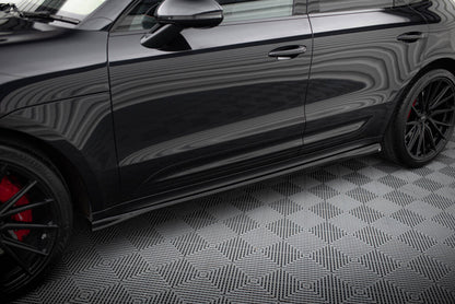 Seitenschweller Ansatz (Paar) passend für Porsche Macan T / GTS Mk1 FL 2 schwarz Hochglanz