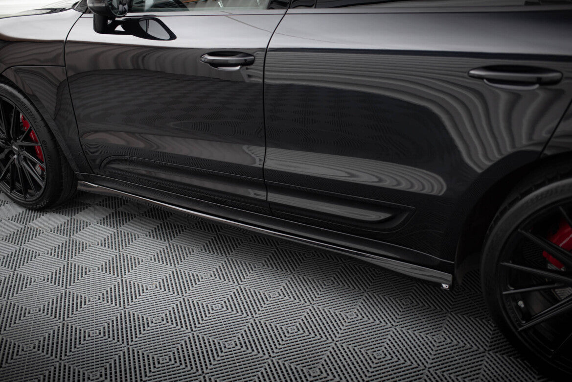 Seitenschweller Ansatz (Paar) passend für Porsche Macan T / GTS Mk1 FL 2 schwarz Hochglanz