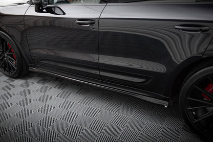 Seitenschweller Ansatz (Paar) passend für Porsche Macan T / GTS Mk1 FL 2 schwarz Hochglanz