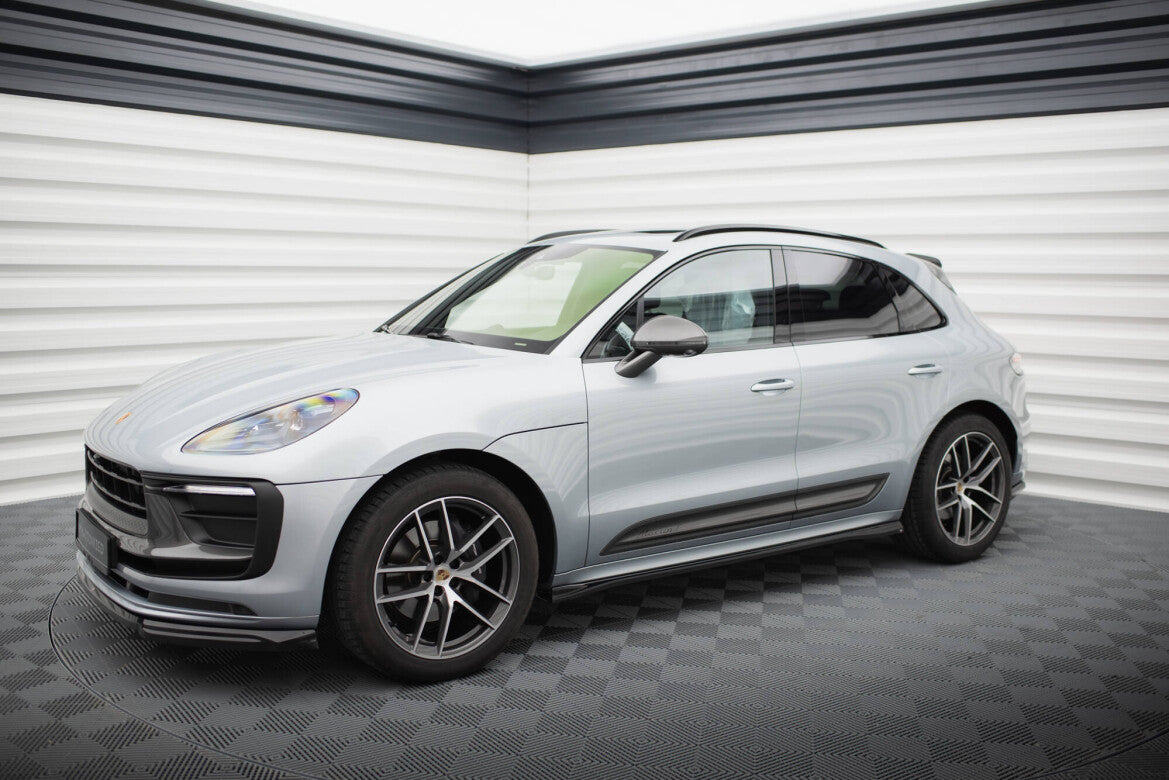 Seitenschweller Ansatz (Paar) passend für Porsche Macan T / GTS Mk1 FL 2 schwarz Hochglanz