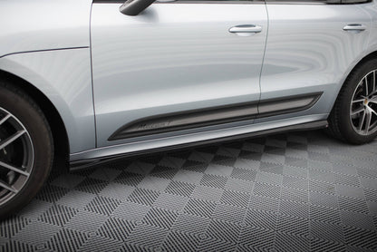 Seitenschweller Ansatz (Paar) passend für Porsche Macan T / GTS Mk1 FL 2 schwarz Hochglanz