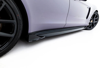 Seitenschweller Ansatz (Paar) passend für Porsche Panamera 4 / 4S E-Hybrid / 4 E-Hybrid 972 schwarz Hochglanz