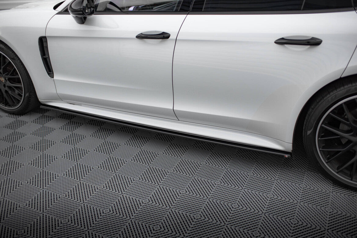 Seitenschweller Ansatz (Paar) passend für Porsche Panamera GTS 971 schwarz Hochglanz