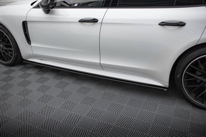 Seitenschweller Ansatz (Paar) passend für Porsche Panamera GTS 971 schwarz Hochglanz