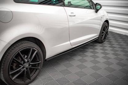 Seitenschweller Ansatz (Paar) passend für Seat Ibiza FR SC Mk4 FL schwarz Hochglanz