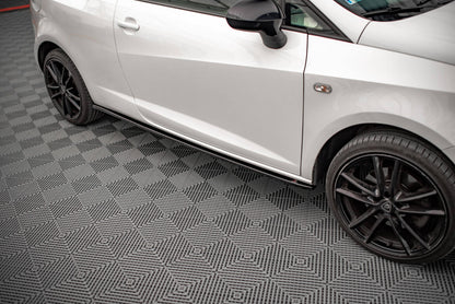 Seitenschweller Ansatz (Paar) passend für Seat Ibiza FR SC Mk4 FL schwarz Hochglanz