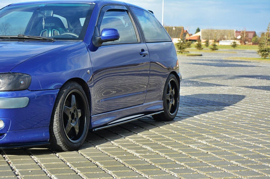 Seitenschweller Ansatz (Paar) passend für Seat Ibiza MK2 FL CUPRA schwarz Hochglanz