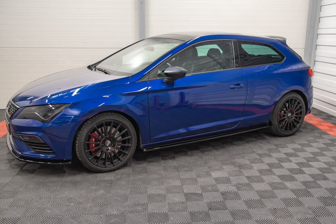 Seitenschweller Ansatz (Paar) passend für Seat Leon CUPRA / FR SC Mk3 / Mk3 FL schwarz Hochglanz